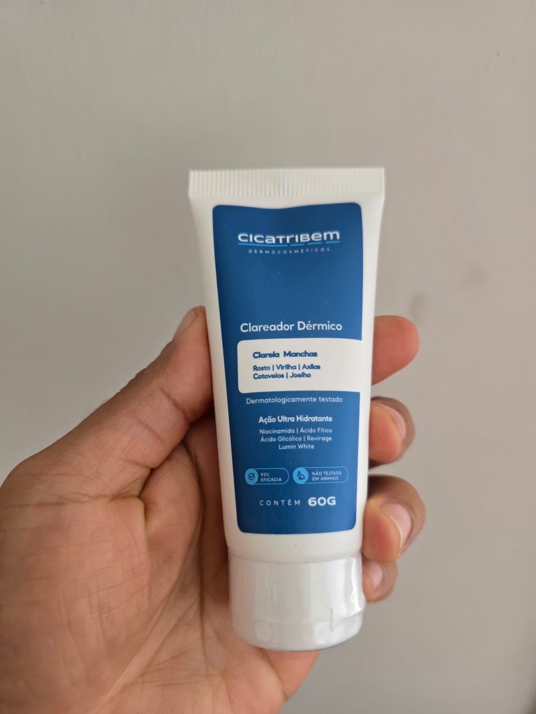 Customer photo review of Creme Clareador de Manchas – Melasma, Axilas, Virilha, Áreas Íntimas, Rosto e Corpo